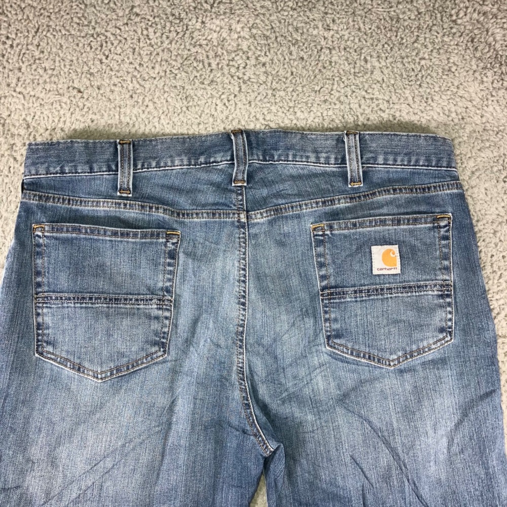 Carhartt Relaxed Fit Jeans Men 38x28 Blue Straight Leg‎ Durable Utility Workwear